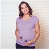 Těhotenské a kojící tričko Bezvatriko tričko s potiskem pro budoucí maminky nožičky Fialová