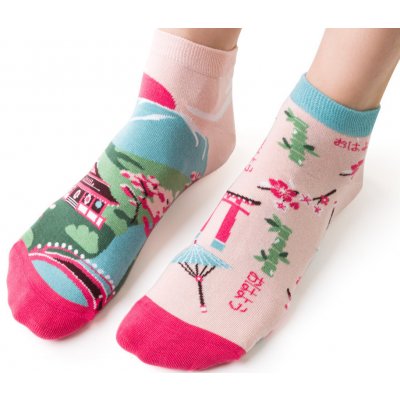 Dámské nestejné ponožky Tokio D světle růžová