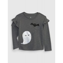 Gap 786250 00 dětské tričko s potiskem Halloween šedá