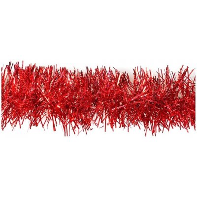 EverGreen Vánoční fóliový řetěz laser úzký, 6vrstvý, červená, pr. 9 cm, 200 cm – Hledejceny.cz