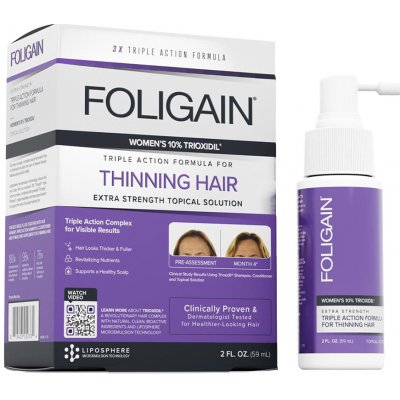 Foligain Triple Action sérum proti padání vlasů s 10% trioxidilem pro ženy 59 ml – Zboží Mobilmania