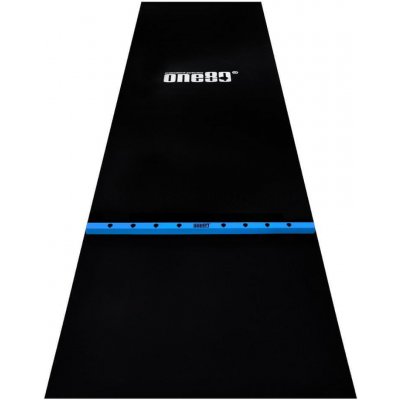 Pryžový koberec s modrou hranicí hodu ONE80 300×90cm, černý – Zboží Mobilmania