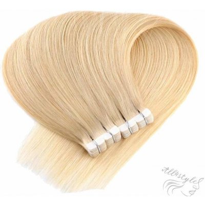 Vlasové PU pásky MINI Tape in na prodlužování vlasů 50cm 613 nejsvětlejší blond – Zboží Dáma
