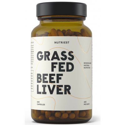 Nutriest Grass-fed lyofilizovaná hovězí játra 240 kapslí – Hledejceny.cz