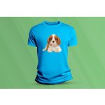 Sandratex dětské bavlněné tričko Kavalír King Charles španěl. azurová – Zboží Dáma
