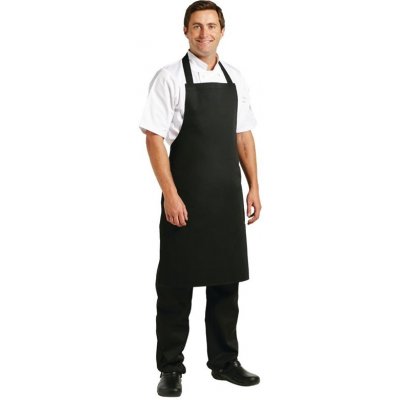 Whites Chefs Clothing náprsní zástěra polybavlna černá – Zboží Dáma