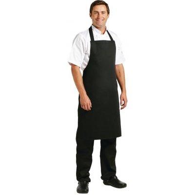 Whites Chefs Clothing náprsní zástěra polybavlna černá – Hledejceny.cz