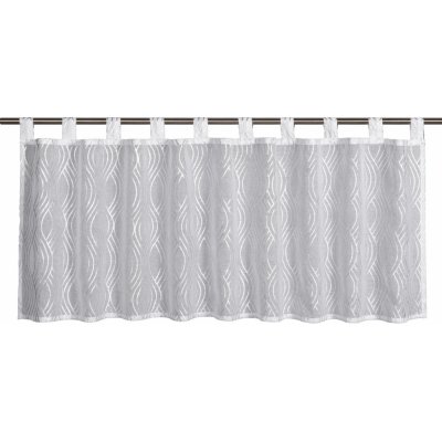 Sehlbach Vitrážová záclona s poutky, Silver Waves, bílá, 135 x 45 cm – Zboží Dáma