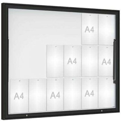 PROCITY Venkovní vitrína Classique, 18 x A4, sklo, černá | Zboží Auto