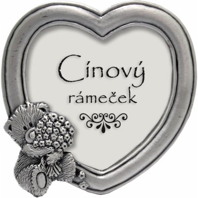 Tradag Srdíčko s medvídkem cínový rámeček – Sleviste.cz