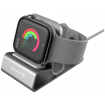 SWISSTEN Hliníkový stojánek pro Apple Watch stříbrná 25005100