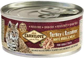 Carnilove Turkey & Reindeer for Adult Cats 12 x 100 g