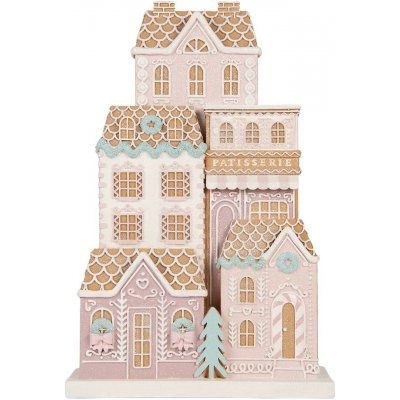 Dekorace perníkové městečko s cukrárnou Pattiserie Gingerbread house – 26*10*40 cm - Clayre & Eef – Hledejceny.cz