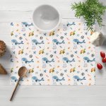 Biante Dětské bavlna prostírání Sandra SA-660 Modré velryby a mořská zvířátka na bílém 30x40 cm – Hledejceny.cz