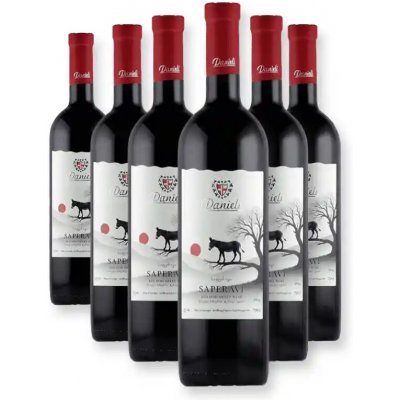 Danieli Winery SAPERAVI polosladké červené víno 14,5% 6 x 0,75 l (holá láhev) – Hledejceny.cz