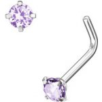 Šperky4U Zahnutý piercing do nosu, kamínek 3mm N0066-A – Zboží Dáma