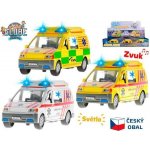 Kids Globe Traffic ambulance CZ kov 14cm zpětný chod na baterie se světlem a zvukem – Hledejceny.cz