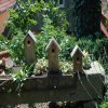 Zahradní krmítko a budka Esschert Design Dřevěná Budka "Best for Birds" antik měděná střecha Sýkora koňadra 30 cm