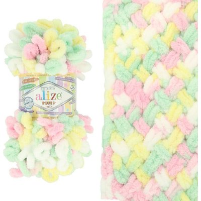 Alize Puffy Color 5862 směs pastelových barev – Zboží Dáma