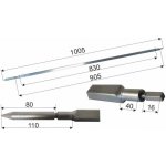 Marcel Tepl Grilovací jehla nerezová ocel 1000mm/14mm/2x8mm/6x6mm – HobbyKompas.cz