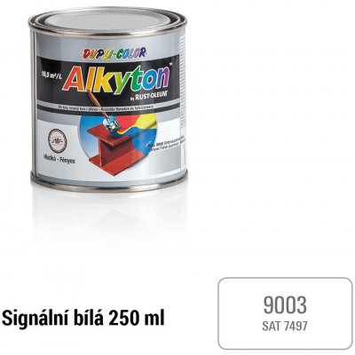 Alkyton hladký polomat RAL 9003 0,25 l signální bílá – Zboží Mobilmania