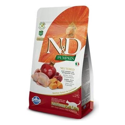 N&D Pumpkin Cat Neutered Quail & Pomegranate Pro kastrované kočky 1,5 kg – Zboží Mobilmania