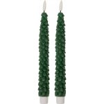Clayre & Eef Set 2ks zelená úzká svíčka stromek Led Candle - Ø 2*25 cm / 2*AAA – Hledejceny.cz