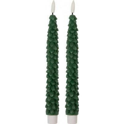 Clayre & Eef Set 2ks zelená úzká svíčka stromek Led Candle - Ø 2*25 cm / 2*AAA – Hledejceny.cz