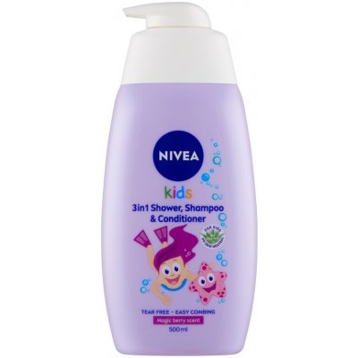 Nivea Kids Magic Berry Scent dětský sprchový gel, šampon a kondicionér 3 v 1 500 ml – Zboží Dáma