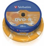 Verbatim DVD-R 4,7GB 16x, AZO, printable, cakebox, 25ks (43522) – Zboží Mobilmania