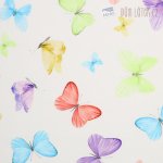 Dekorační látka Panama PREMIUM s motýly, digitální tisk – Zboží Mobilmania