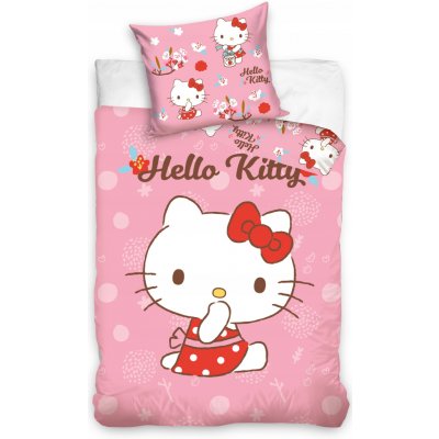 Carbotex 14083 Povlečení Hello Kitty růžové 100 x 130 cm 40 x 60 cm – Hledejceny.cz
