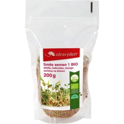 ZdravýDen® BIO Směs semen na klíčení 1 - alfalfa, ředkvička, mungo 200 g – Zbozi.Blesk.cz
