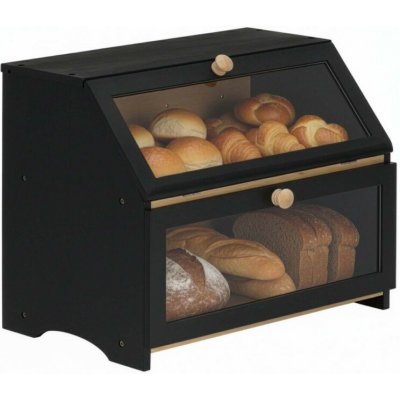 Dřevěný chlebník SPRINGOS KI0161 černý – Sleviste.cz
