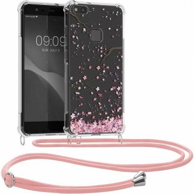 Pouzdro kwmobile Pevné silikonové Crossbody Huawei P10 Lite s popruhem - Cherry blossoms – Zboží Mobilmania