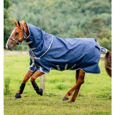 Horseware Výběhová deka Amigo Bravo 12 Plus Bundle 1200D s krkem navy titanium grey & silver – Hledejceny.cz