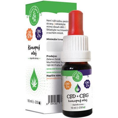 Zelená Země Konopný olej CBD 5% CBG 2% 10 ml – Zbozi.Blesk.cz