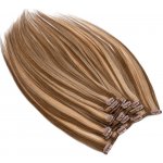 Clip in vlasy k prodloužení 50cm 100% lidské REMY tmavý melír – Hledejceny.cz