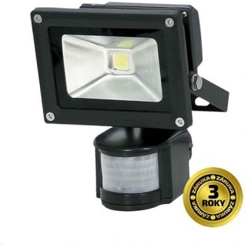 Solight LED venkovní reflektor, 10W, 700lm, AC 230V, černá, se senzorem