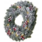 Emos DCTW06 LED vánoční věnec zasněžený 38 cm 2x AA vnitřní teplá bílá časovač – Hledejceny.cz