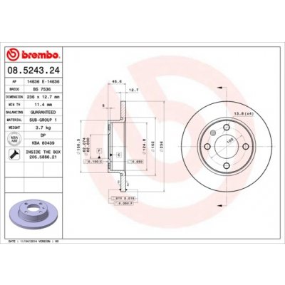 BREMBO Brzdový kotouč 08.5243.24 – Zbozi.Blesk.cz