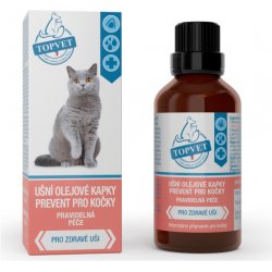 Green Idea Topvet Ušní olejové kapky prevent pro kočky 50 ml
