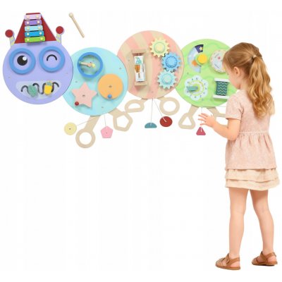 Montessori nástěnná tabule AIYAPLAY Housenka 7v1 108 x 62 cm – Zbozi.Blesk.cz