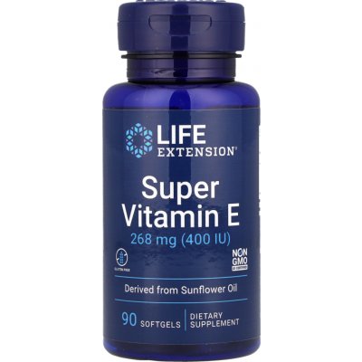Life Extension Super Vitamin E 268 mg 400 IU 90 gelových tablet – Hledejceny.cz