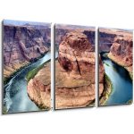 Obraz 3D třídílný - 90 x 50 cm - Horseshoe Bend colorado proud omega flux – Sleviste.cz