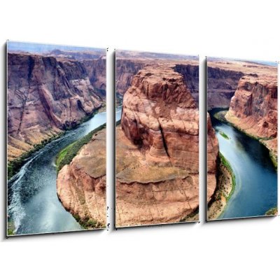 Obraz 3D třídílný - 90 x 50 cm - Horseshoe Bend colorado proud omega flux