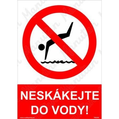 Neskákej do vody, samolepka 148 x 210 x 0,1 mm A5 – Zbozi.Blesk.cz