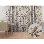 Biante Bavlněný závěs Sandra SA-624 Hnědé orchideje na bílém 150x210 cm – Hledejceny.cz