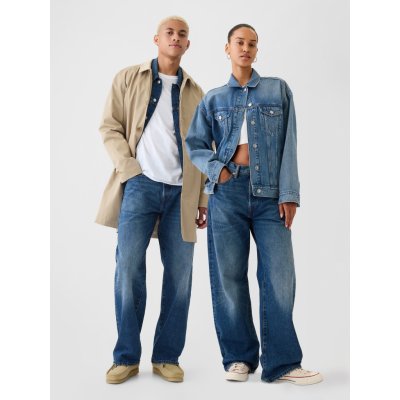 GAP džíny loose 90s Organic Americana Unisex Tmavě modrá – Hledejceny.cz