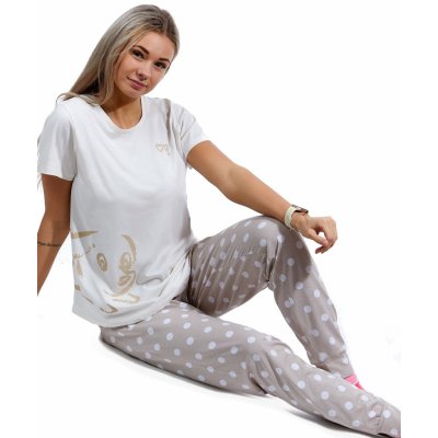 Puntíkaté pyžamo pro ženy 1B1907 bílé – Zboží Mobilmania